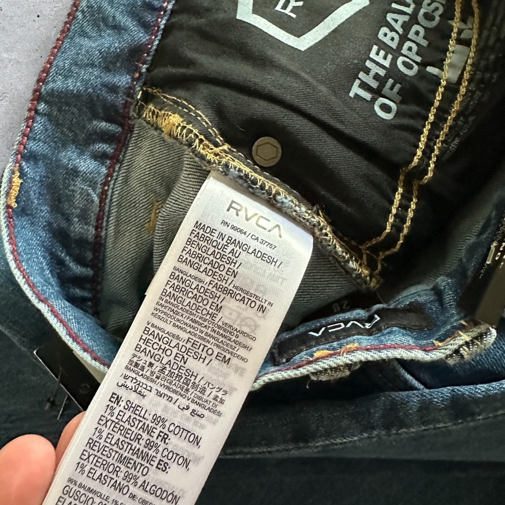 RVCA Men's Weekend Fit Straight Denim Jeans Size 28 - Picture 2 of 9